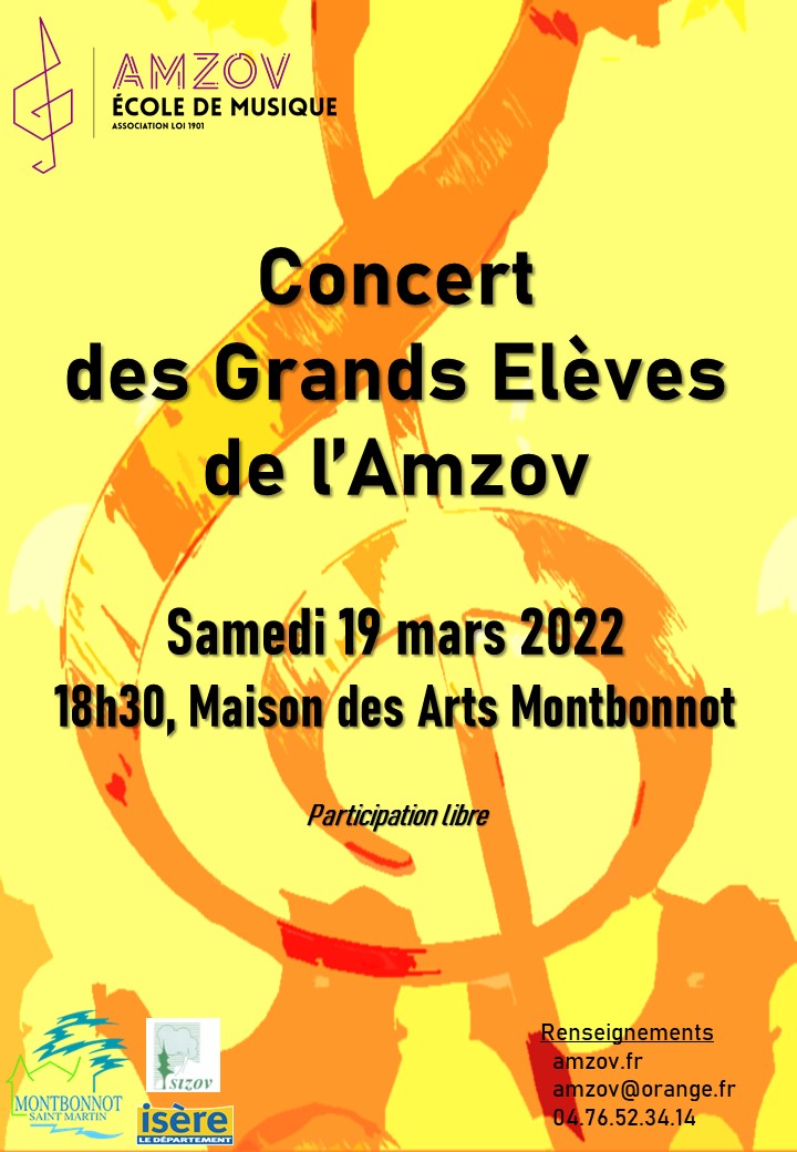 Concert des Grands Elèves le 19 mars, 18h30, à la MDA Montbonnot