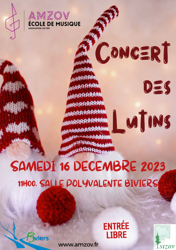 Concert des Lutins, samedi 16 décembre 2023, de 11h à 12h, salle polyvalente de Biviers