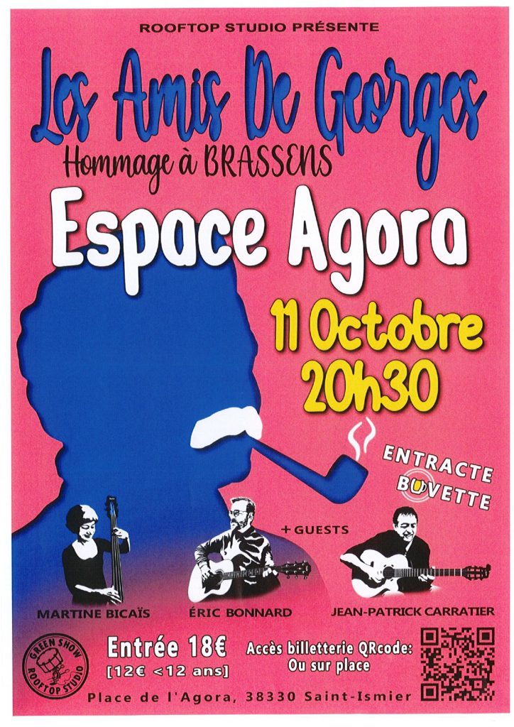 Hommage à Georges Brassens, samedi 11 octobre à 20h30 à l'Agora, avec Jean-Patrick Carratier