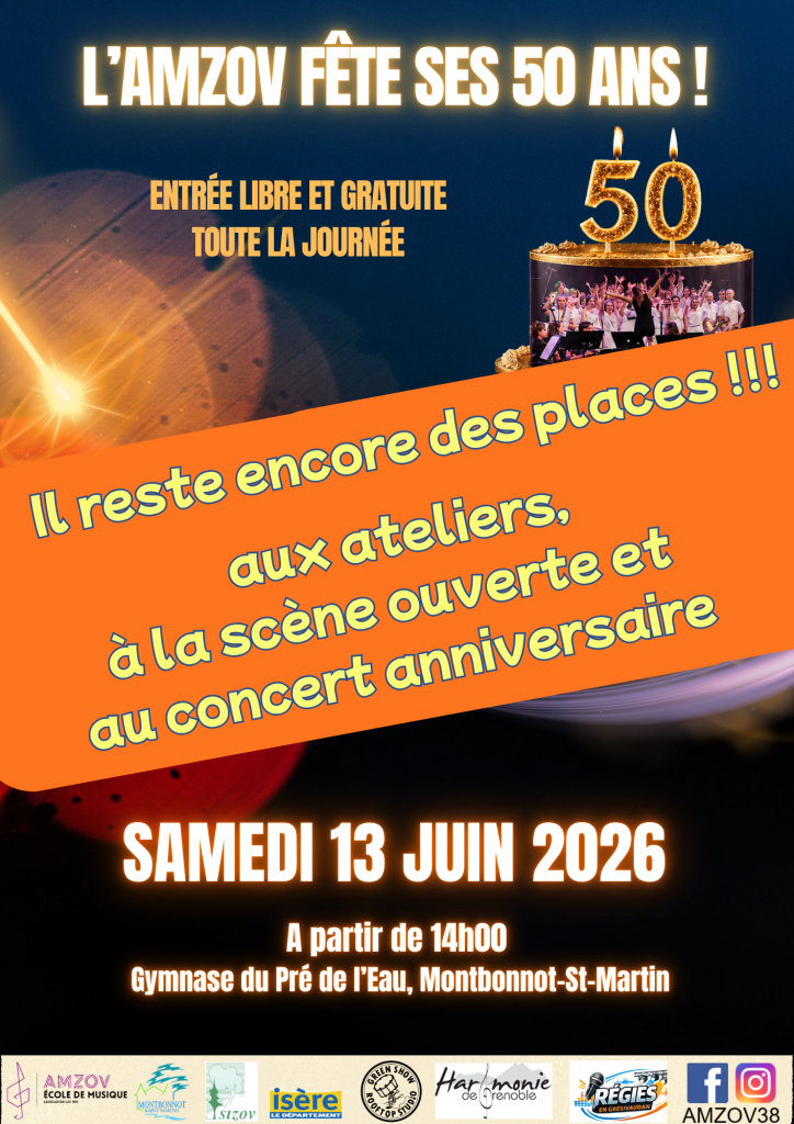 Il reste encore des places !!! Aux ateliers, à la scène ouverte et au concert !