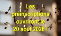 Les préinscriptions 2026-2027 ré-ouvriront le 20 août. Il reste quelques places !